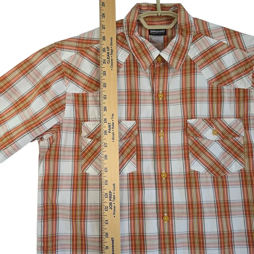 Patagonia A/C Shirt Button Front Camp Organic Cotton Plaid Mens Medium